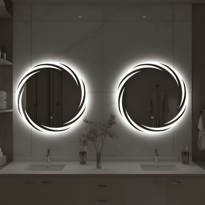 Round Lighted Mirrors Best Choice for Bathroom Glamour