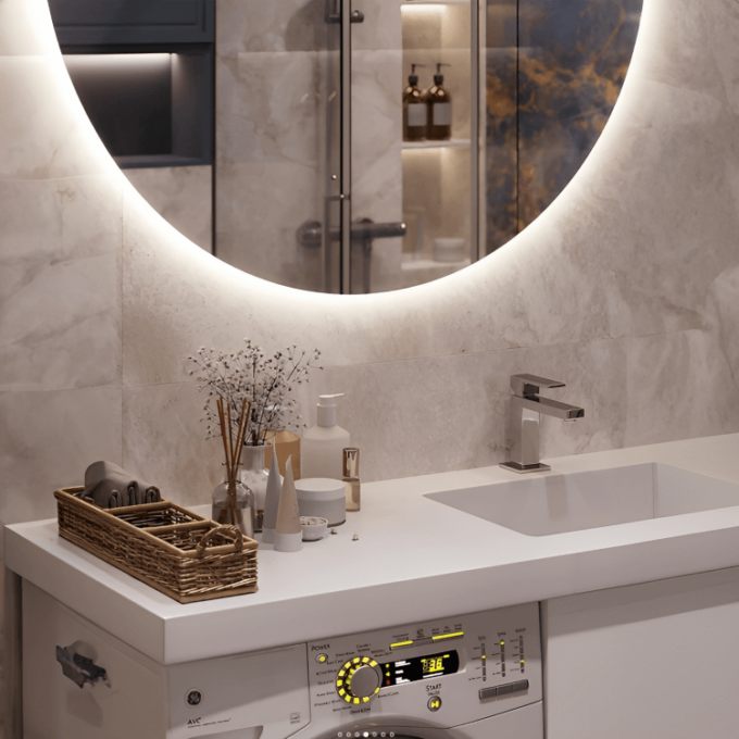 Elegant Round Mirrors with Gentle LED Light