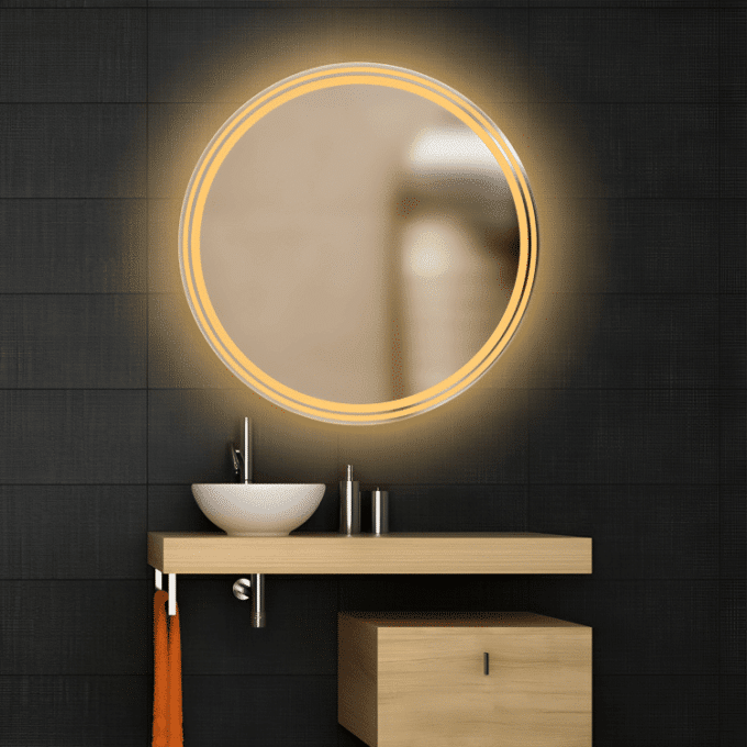 Bright and Elegant Round Mirrors with LED Lights