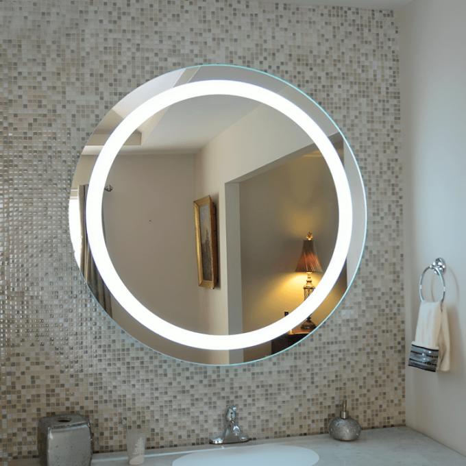 Modern Round Mirrors with Soft LED Backlighting