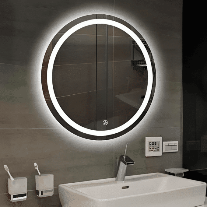 Round LED Vanity Mirrors with Adjustable Brightness