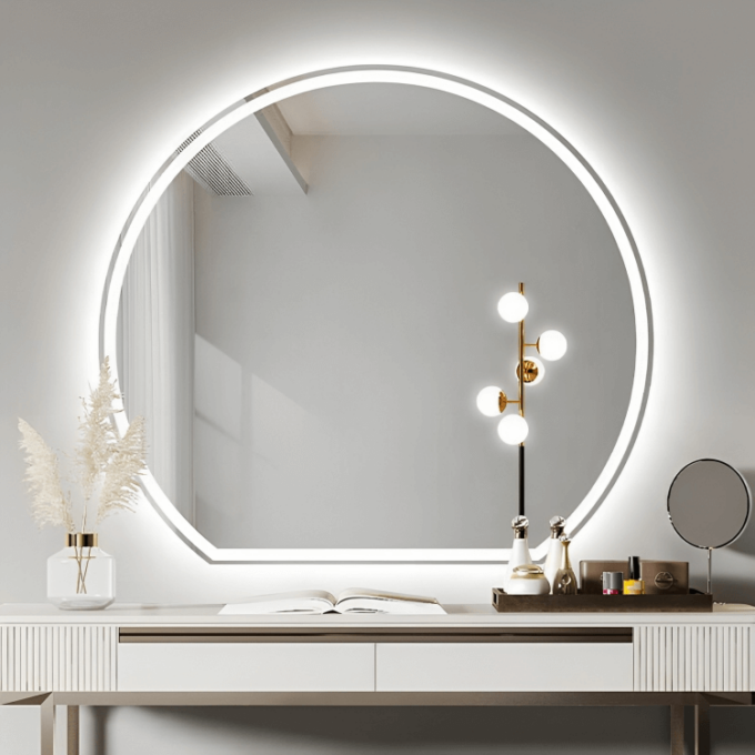 Chic design i vår halvcirkelspegel