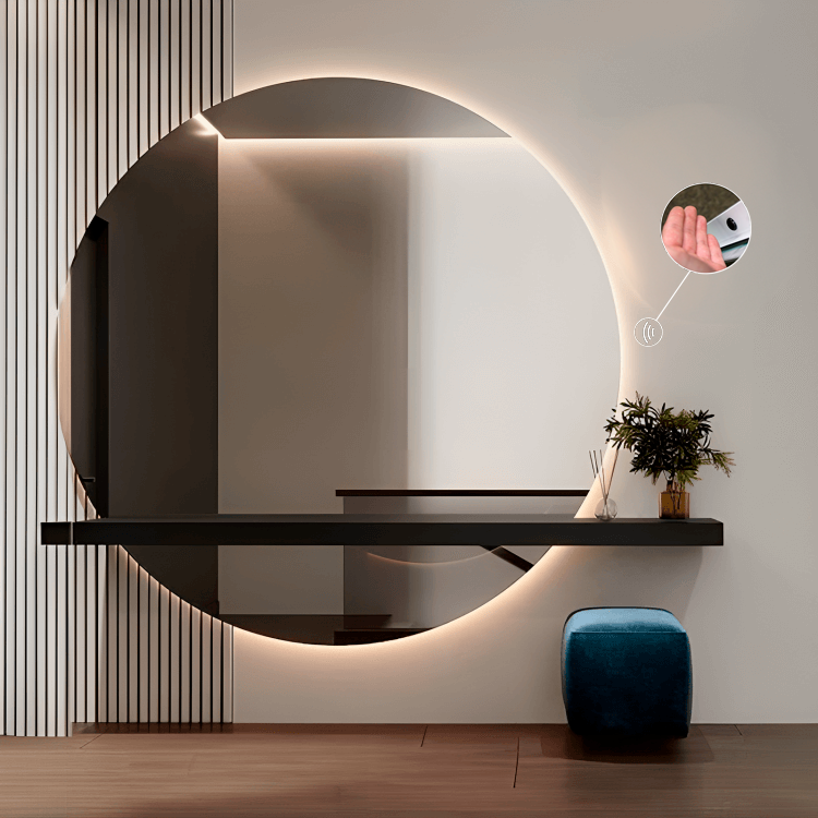 Sminkspegel med anpassningsbara LED-lampor och trådlös