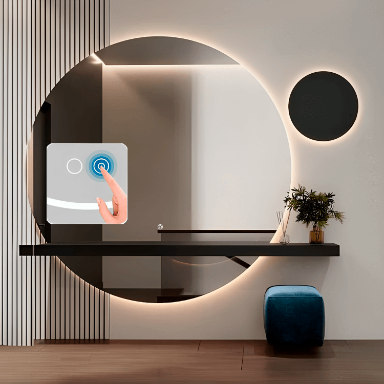 Sminkspegel med anpassningsbara LED-lampor och trådlös